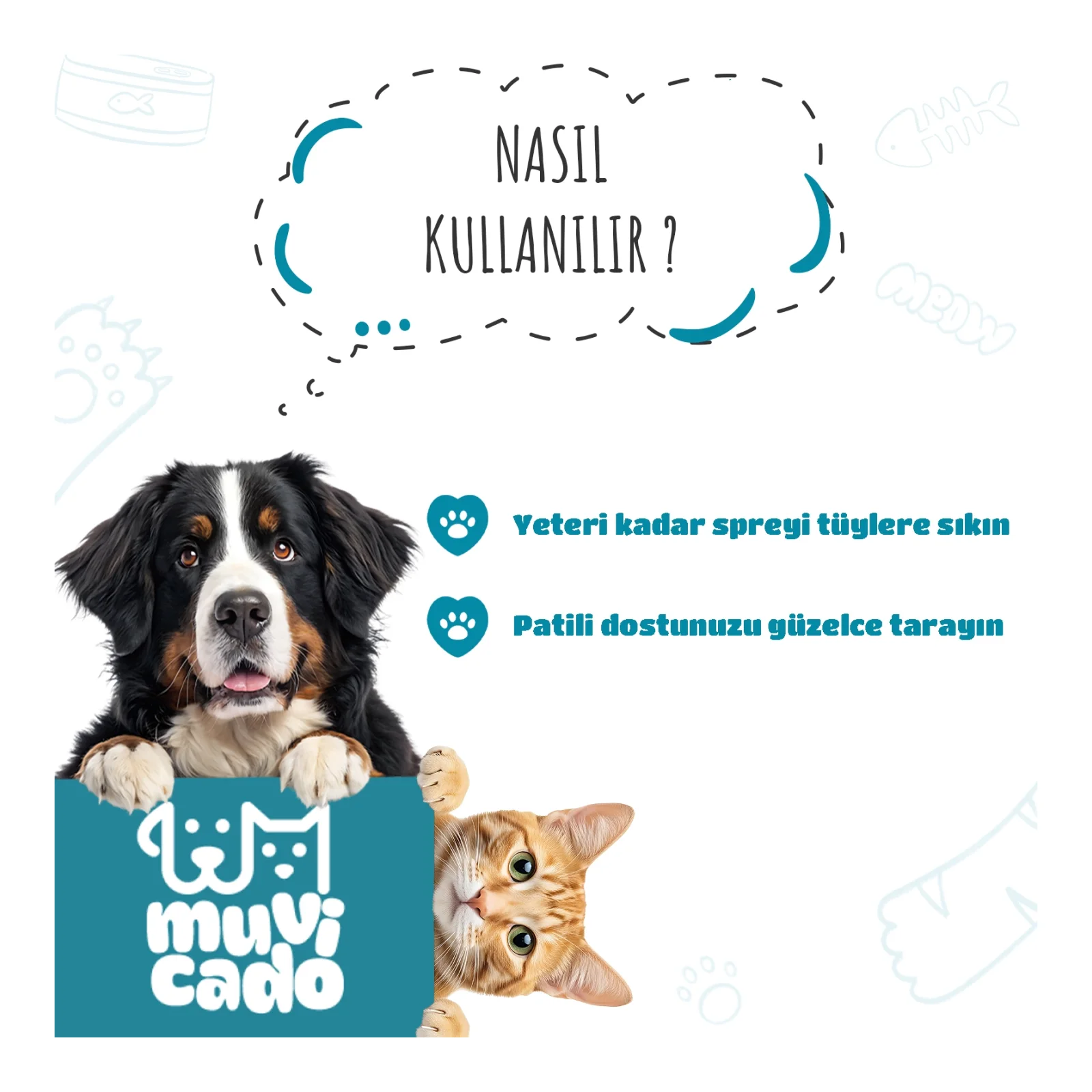 Muvicado Kedi ve Köpek Kıtık Açıcı ve Tüy Bakım Spreyi